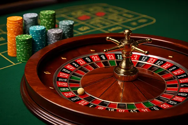Nahaufnahme Roulette-Rad